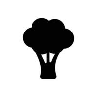 broccoli ikon. enkel fast stil. grönsak, växt, friska, naturlig, organisk, diet, färsk, mat begrepp. svart silhuett, glyf symbol. vektor illustration isolerat på vit bakgrund.