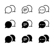 chatt, Tal bubbla ikon vektor uppsättning samling. social media meddelande tecken symbol