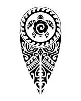 tätowieren skizzieren Maori Stil zum Bein oder Schulter mit Schildkröte. schwarz und Weiß. vektor