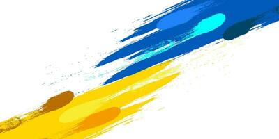 Ukraine Flagge Pinselstrich Konzept auf Weiß Hintergrund. Ukraine Symbol, Vorlage zum Banner, Förderung, Design und Poster, Geschäft, Vektor Illustration