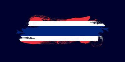 thailand flagga penseldrag begrepp på svart bakgrund vektor