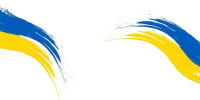 Ukraine Flagge Pinselstrich Konzept auf Weiß Hintergrund. Ukraine Symbol, Vorlage zum Banner, Förderung, Design und Poster, Geschäft, Vektor Illustration