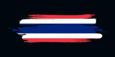 Thailand Flagge Bürste Schlaganfall, National Flagge auf schwarz Hintergrund vektor