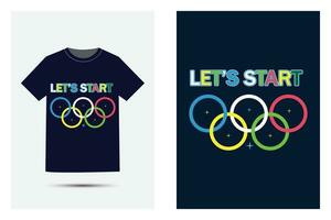 olympic t skjorta design begrepp vektor