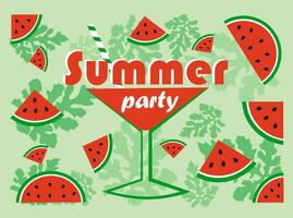 Sommer- Party. Wassermelone vektor