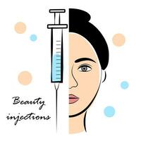 Schönheit Injektionen und das Konzept von Kosmetologie vektor