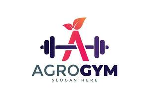 agro Gym nyans logotyp design mall . kondition sport kropp byggnad logo.fitness Gym logotyp design mall, design för Gym och kondition klubb vektor