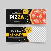 Werbebanner-Vorlage für Pizza-Werbung. vektor