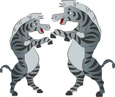 zwei Zebras Tanzen, Illustration vektor