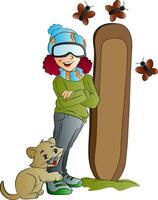 Frau Snowboarder, Illustration vektor