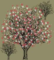 Jahrgang Einladung Karte mit elegant Blumen- Baum Design vektor