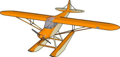 orange sjöflygplan, illustration, vektor på vit bakgrund.