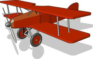 röd flygplan leksak, illustration, vektor på vit bakgrund.