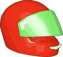 rot und Grün Motorrad Helm Vektor Illustration auf Weiß Hintergrund