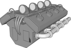 Vektor Illustration von abstrakt grau Auto Motor auf Weiß Hintergrund