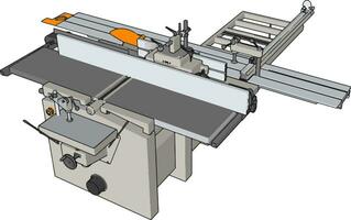 3d vektor illustration av ett industriell kraft Tryck maskin vit bakgrund