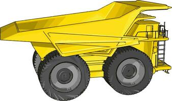 vektor illustration av ett gul dumper lastbil vit bakgrund