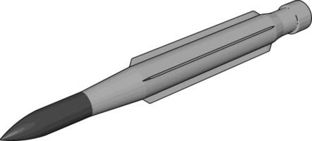 3d vektor illustration på vit bakgrund av en militär missil