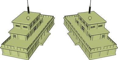 3d Vektor Illustration auf Weiß Hintergrund von ein Militär- Kaserne