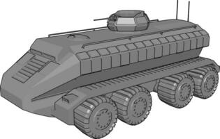 3d Vektor Illustration auf Weiß Hintergrund von ein grau gepanzert Militär- Fahrzeug