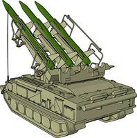 3d Vektor Illustration auf Weiß Hintergrund von ein Militär- Rakete Panzer