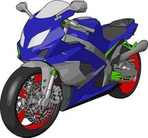 3d Vektor Illustration auf Weiß Hintergrund von ein bunt Motorrad