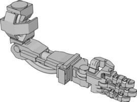 Vektor Illustration von ein Roboter Arm Weiß Hintergrund