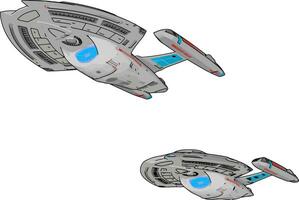 Fantasie Ladung Raumschiff Vektor Illustration auf Weiß Hintergrund