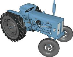 Blau Traktor Vektor Illustration auf Weiß Hintergrund