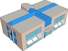 Einkaufszentrum, Illustration, Vektor auf weißem Hintergrund.