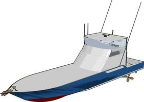 Modell des Schnellboots, Illustration, Vektor auf weißem Hintergrund.