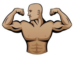 Männlicher Bodybuilder Logo Vector Illustration