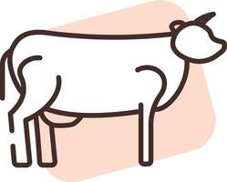 Allergie auf Kuhfleisch, Symbol, Vektor auf weißem Hintergrund.