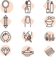 Kosmetik-Icon-Set, Symbol, Vektor auf weißem Hintergrund.