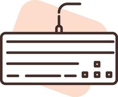 elektronik tangentbord, ikon, vektor på vit bakgrund.