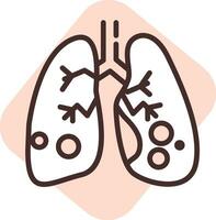 Medizinische Lunge, Symbol, Vektor auf weißem Hintergrund.