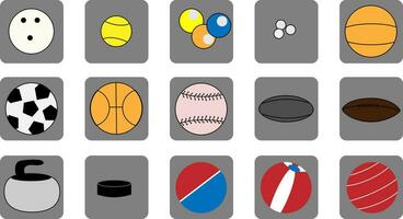 Ball-Icon-Set, Symbol, Vektor auf weißem Hintergrund.