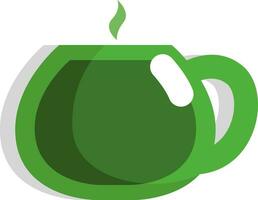 Grüner Tee, Symbol, Vektor auf weißem Hintergrund.