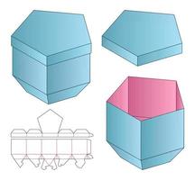 Box Verpackung gestanzte Vorlage Design. 3D-Modell vektor