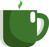 Grüner Tee heiß, Symbol, Vektor auf weißem Hintergrund.