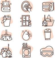 Hygiene-Icon-Set, Symbol, Vektor auf weißem Hintergrund.