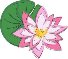 ein schön Rosa Wasser Lilie Vektor oder Farbe Illustration