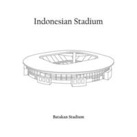 grafisk design av de batakan stadion, balikpapan stad, persiba balikpapan Hem team. internationell fotboll stadion i indonesiska. vektor