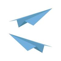 illustriertes Papierflugzeug auf weißem Hintergrund vektor