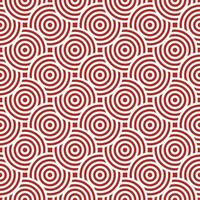 rot und Weiß nahtlos japanisch Stil sich überschneiden Kreise Spiral- Muster vektor