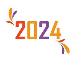 2024 Lycklig ny år Semester Flerfärgad grafisk design abstrakt vektor logotyp symbol illustration