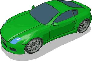 Grünes Luxusauto, Illustration, Vektor auf weißem Hintergrund.