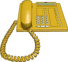 gul telefon, illustration, vektor på vit bakgrund.
