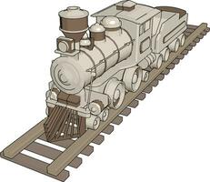 leksak tåg, illustration, vektor på vit bakgrund.