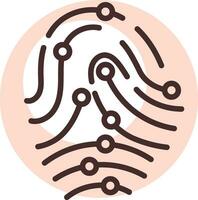 Blockchain-Touch, Symbol, Vektor auf weißem Hintergrund.